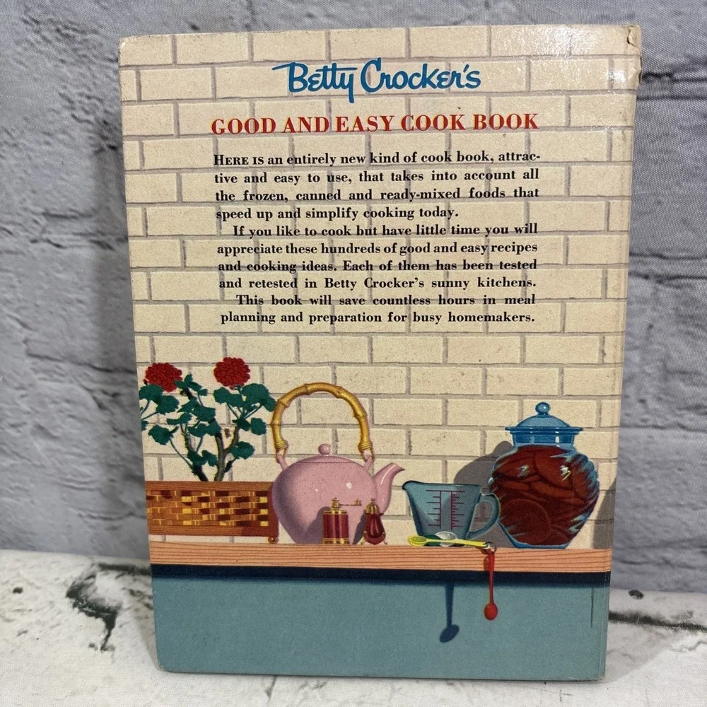Betty Crocker's Good and Easy Cook Book 1954 1st Ed 4th Printing Spiral Retro